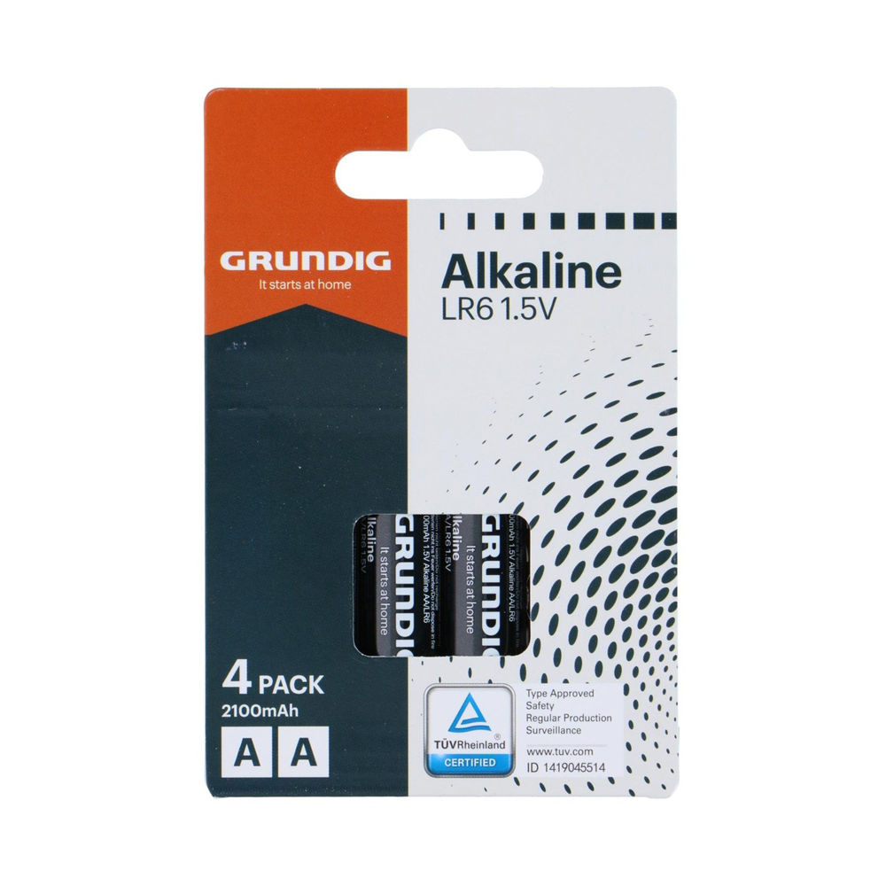 GRUNDIG Battery Alkaline AA/LR6 21000mAh 4pcs Pack Shrink