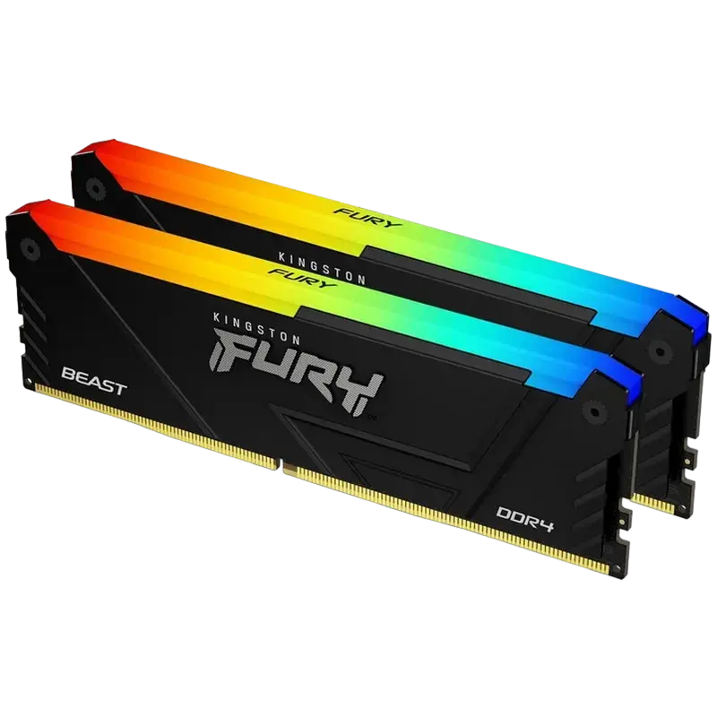 Оперативная память Kingston FURY Beast RGB, DDR4 SDRAM, 3600 МГц, 16 ГБ, KF436C17BB2AK2/16,процессоры ,оперативная память, ssd, M2, hdd, кейсы