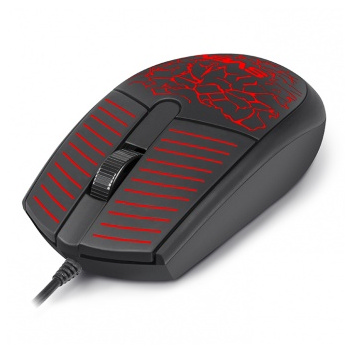 Mouse SVEN RX-70, 1200 dpi, 3 buttons, Ambidextrous, Backlight, Soft Touch , 87g., 1.5m, USB, Black