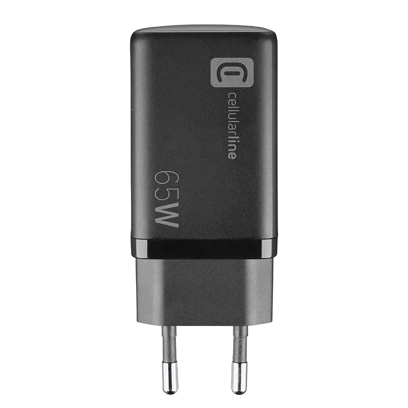 Зарядное устройство Cellularline Wall Charger GAN, 3 Ports, 65Вт, Чёрный,usb ,micro ,iphone, 3.5, tupe-c, тюльпаны