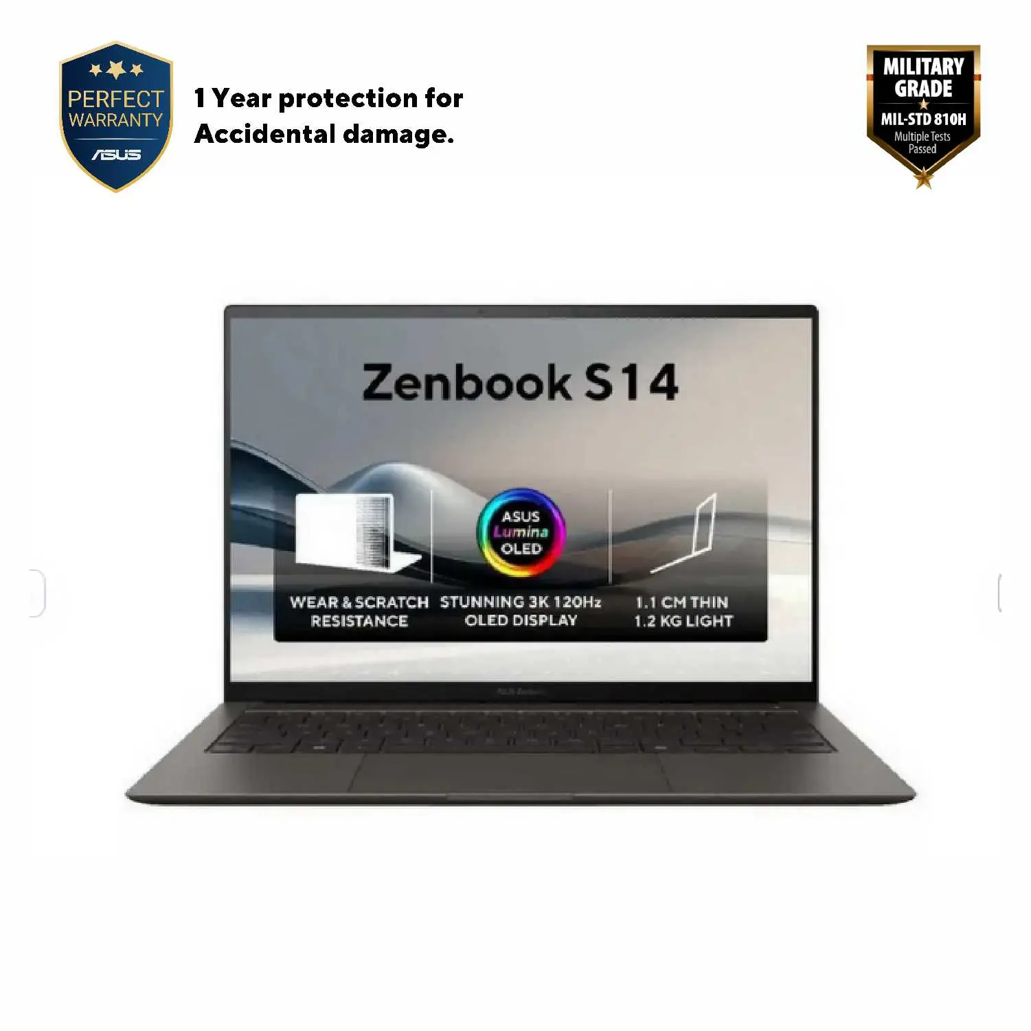 Ноутбук 14" ASUS Zenbook S 14 OLED UX5406SA, Zumaia Gray, Intel Core Ultra 7 258V, 32Гб/1024Гб, Windows 11 Home