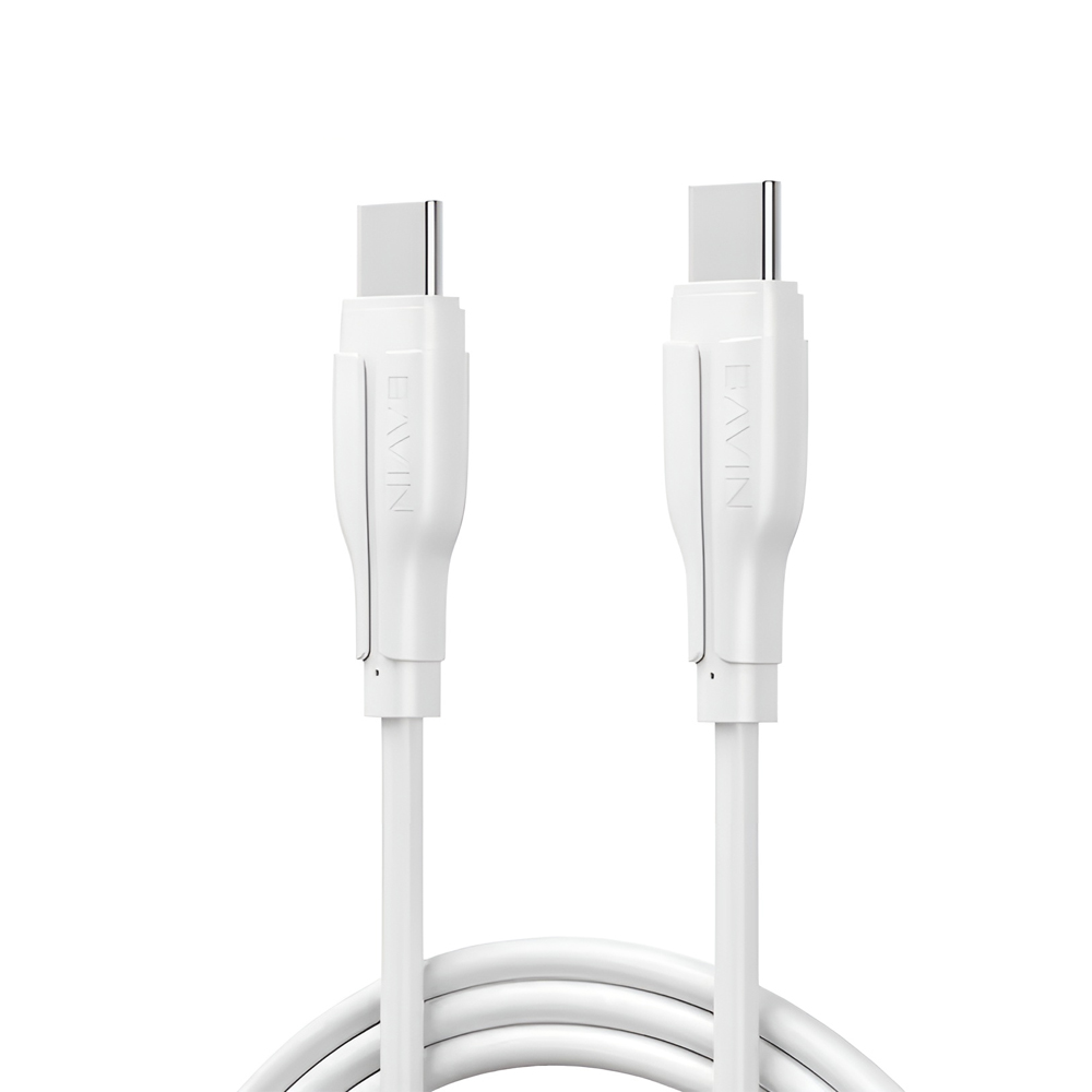 BAVIN Charging & Data Cable Type-C to Type-C, TPE, 1m, 18W, White