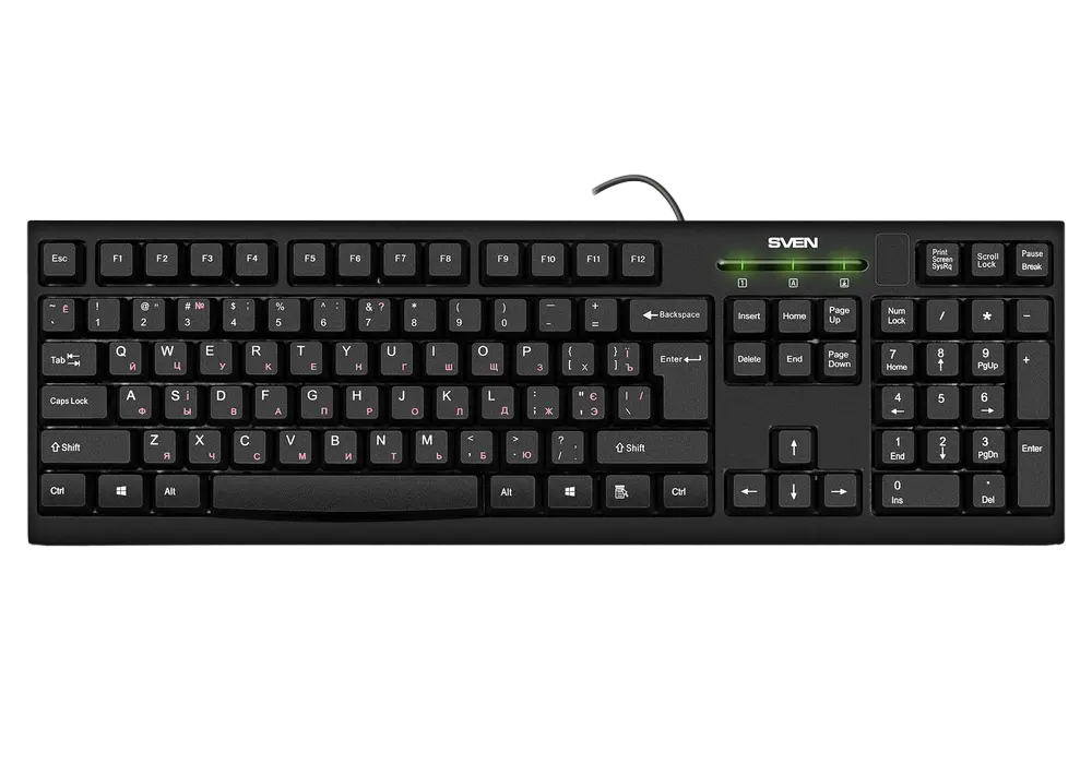 Клавиатура SVEN KB-S300, Проводное, Чёрный, клавиатуры ,мышки ,веб камера ,коврики ,флешки , 16gb, 32gb,64gb,128gb,256gb,512,microsd,sd