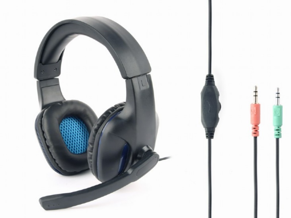 Gembird GHS-04, Gaming headset with Microphone, 3.5 mm plug x 2 pcs, Black