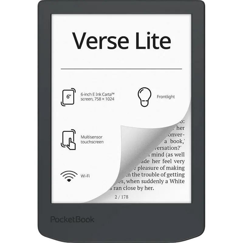 Электронная книга PocketBook 619 Verse Lite, Серый, acer,asus,lenovo,hp,dell,планшеты,чехол для планшета, подставка для ноутбука, зарядка для ноутбука