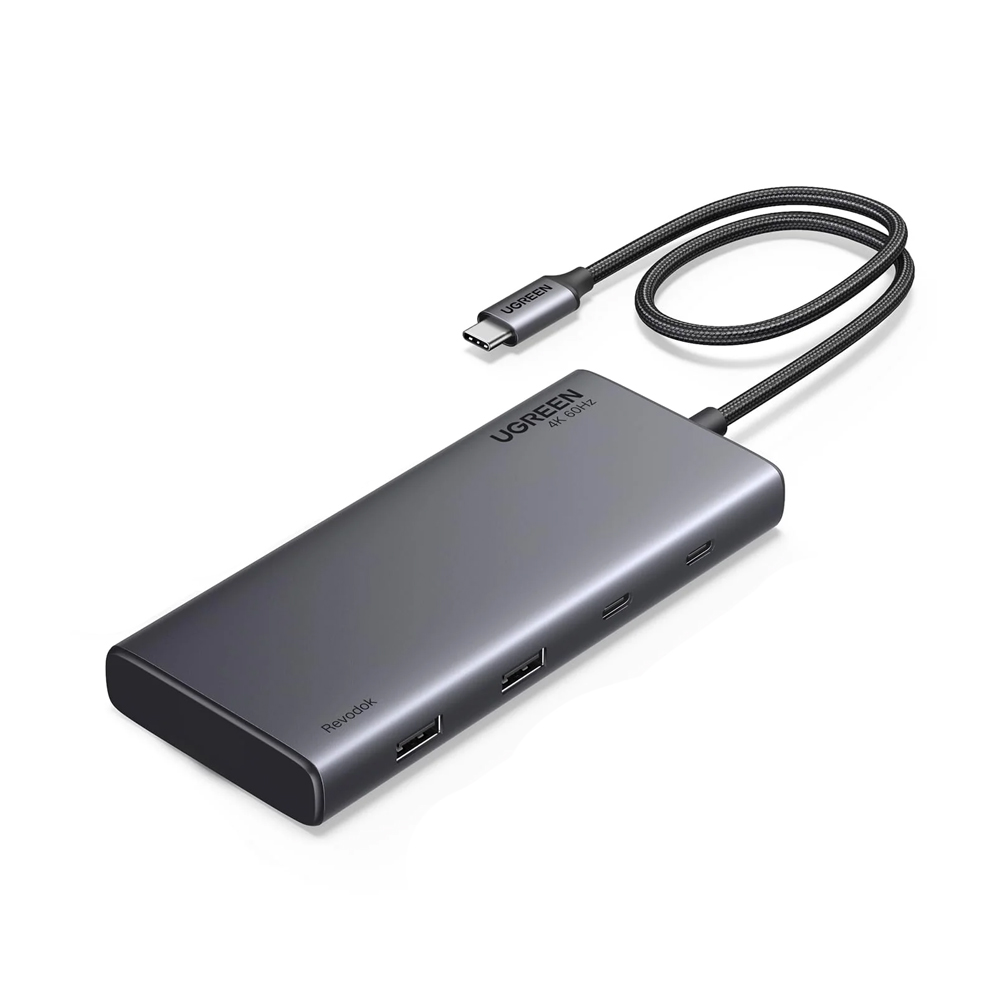 UGREEN Docking Station 8in1 USB-C to 2*HDMI 4K@60Hz + 1*DP 4K@60Hz + 2*USB-A3.2 + 2*USB-C3.2 + PD 100W | CM639, Gray