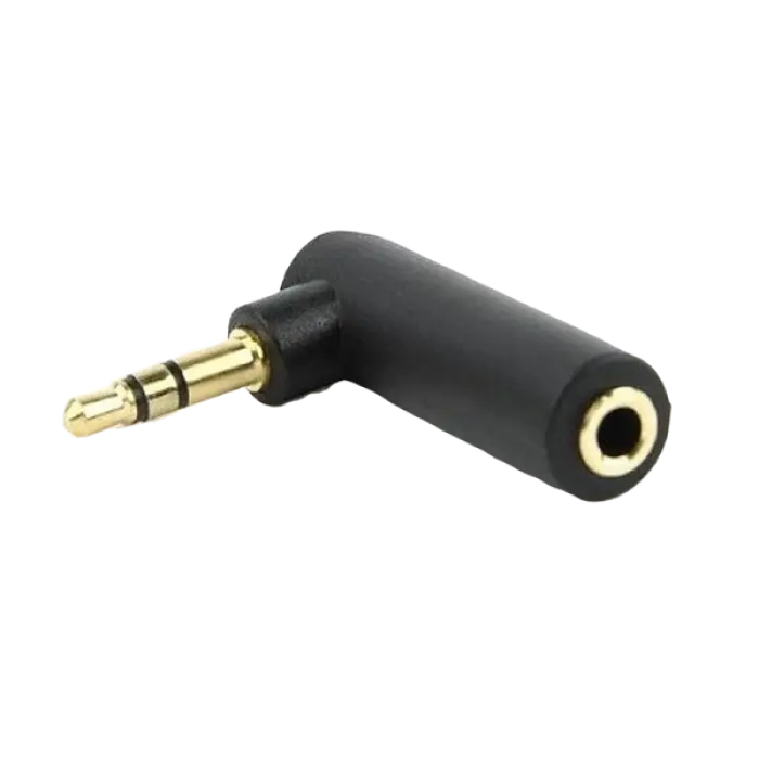 Аудио адаптер Cablexpert A-3.5M-3.5FL, 3.5mm 3-pin (F) - 3.5mm 3-pin (M), Чёрный,usb ,micro ,iphone, 3.5, tupe-c, тюльпаны