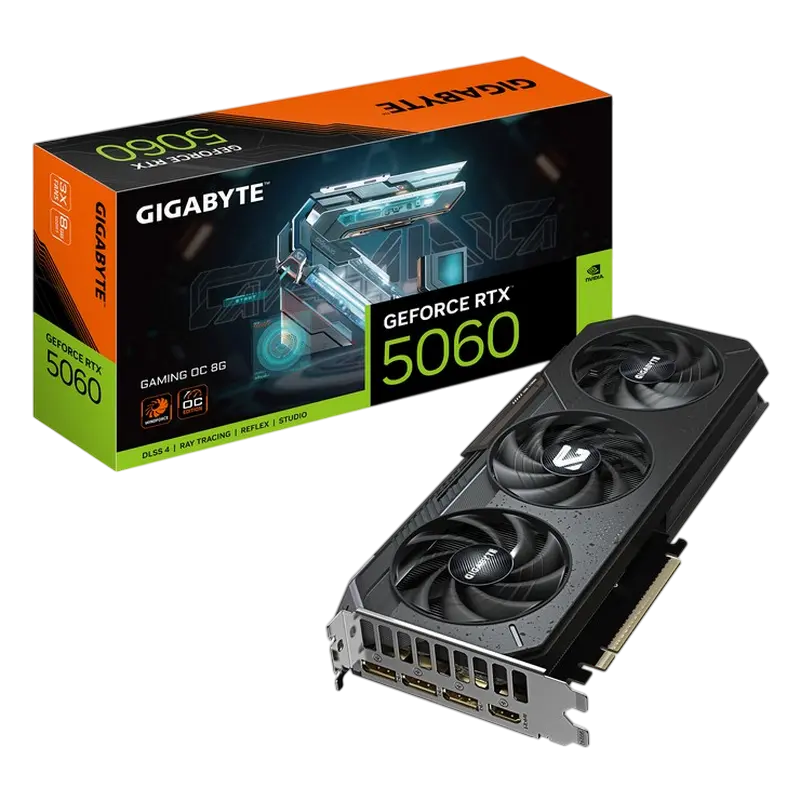 Видеокарта Gigabyte GV-N5060GAMING OC-8GD, 8GB GDDR7 128бит,процессоры ,оперативная память, ssd, M2, hdd, кейсы