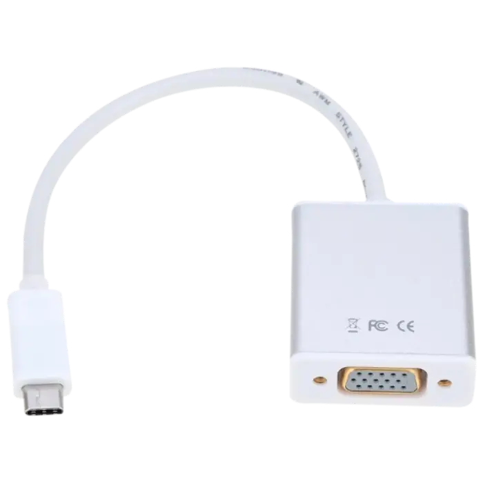 Видеоадаптер APC Electronic APC-631006, Type-C - VGA D-Sub, 0,15м, Белый,usb ,micro ,iphone, 3.5, tupe-c, тюльпаны
