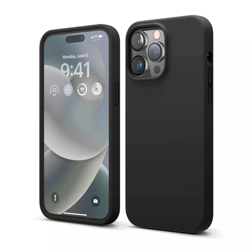 Helmet Case Liquid Silicone iPhone 14 Pro, Black