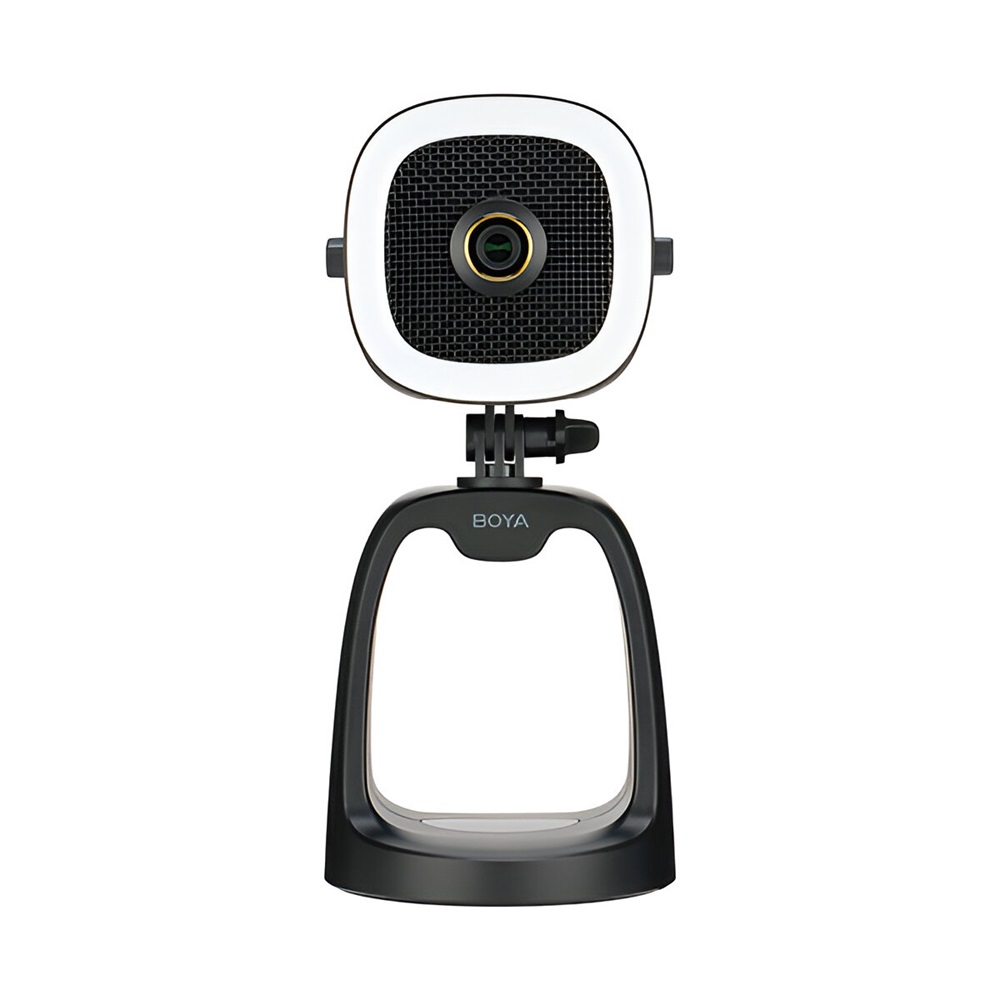 Boya All-in-one USB Microphone with LED Ring Light, 4K Camera (BY-CM6B), USB A to C (1.2m), Black