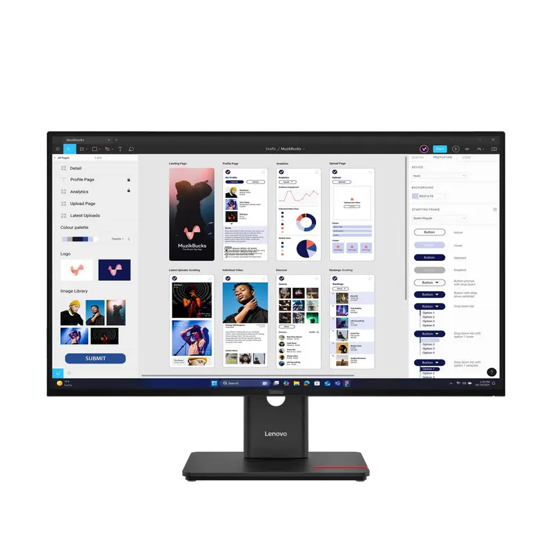31,5" Монитор Lenovo T32UD-40, IPS 3840x2160 4K UHD, Чёрный