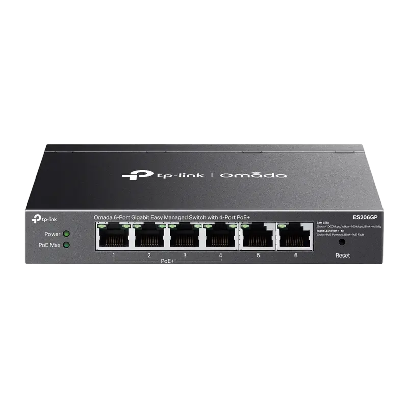 PoE коммутатор TP-LINK ES206GP, 4x IEEE 802.3af/at PoE+