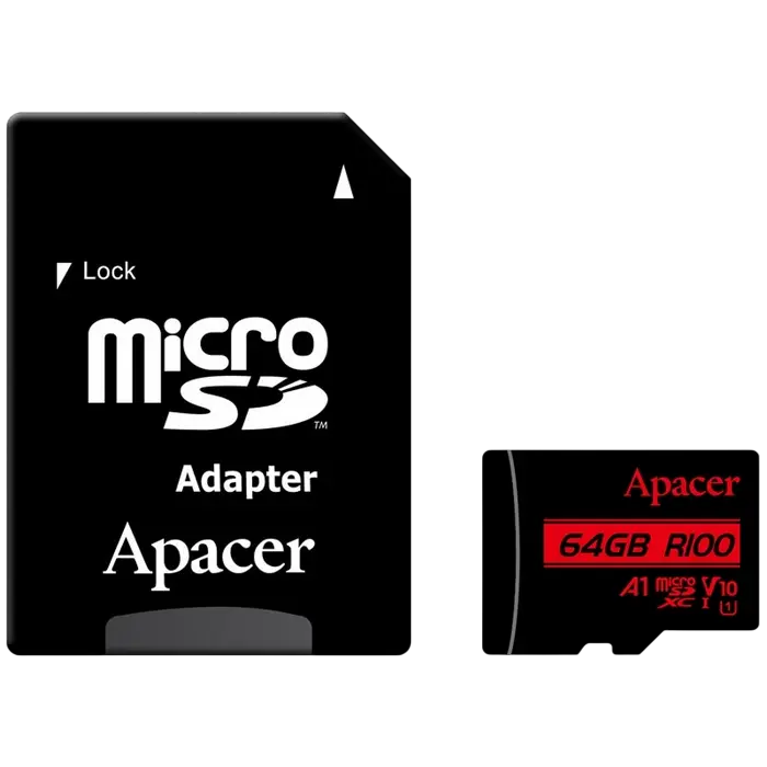 Карта памяти Apacer microSDHC UHS-I U1 Class 10, 64Гб