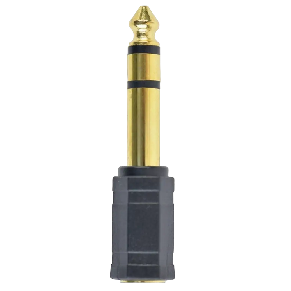 Аудио адаптер Cablexpert A-6.35M-3.5F, 6.35mm 3-pin (M) - 3.5mm 3-pin (F), Чёрный,usb ,micro ,iphone, 3.5, tupe-c, тюльпаны