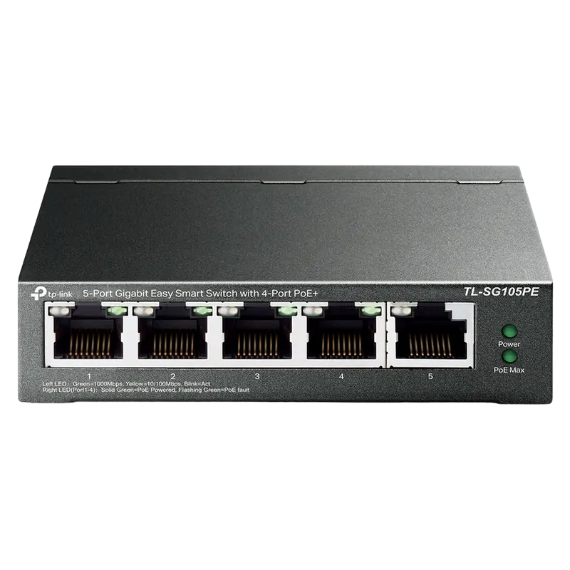 PoE коммутатор TP-LINK TL-SG105PE, 4x IEEE 802.3af/at,Роутеры, Модемы, свичь, usb на lan