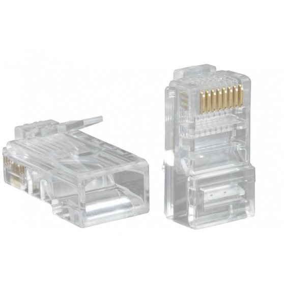 Conector RJ-45  RJ45 Modular Plug  LC-8P8C-001/100, Modular plug 8P8C for solid LAN cable, 30u" gold,usb ,micro ,iphone, 3.5, tupe-c, тюльпаны
