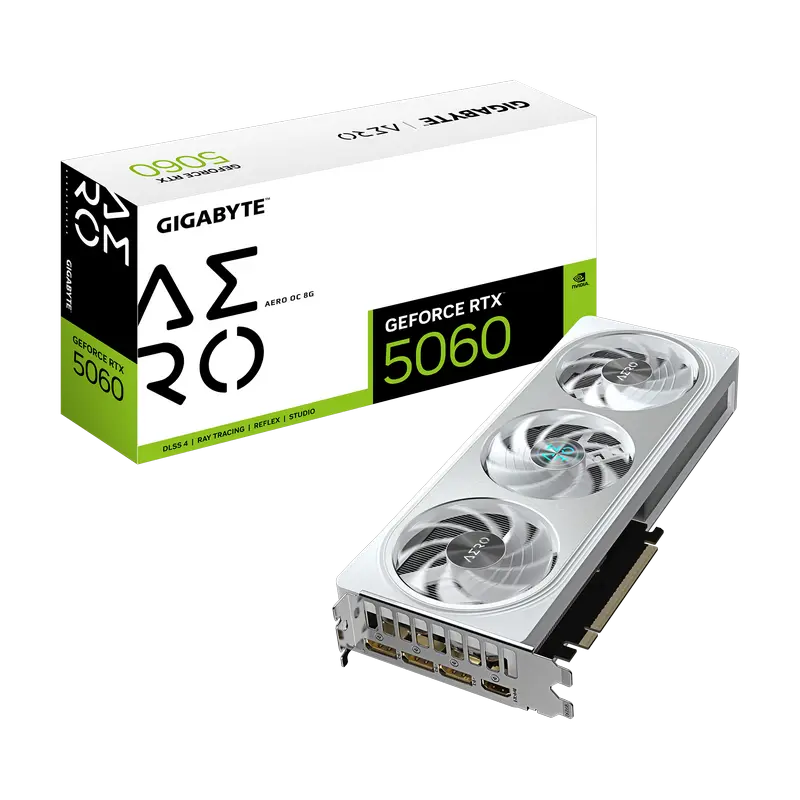 Видеокарта Gigabyte GV-N5060AERO OC-8GD, 8GB GDDR7 128бит,процессоры ,оперативная память, ssd, M2, hdd, кейсы