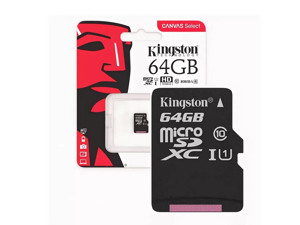  64GB microSD Class10 A1 UHS-I Kingston Canvas Select Plus, 600x, Up to: 100MB/s, клавиатуры ,мышки ,веб камера ,коврики ,флешки , 16gb, 32gb,64gb,128gb,256gb,512,microsd,sd
