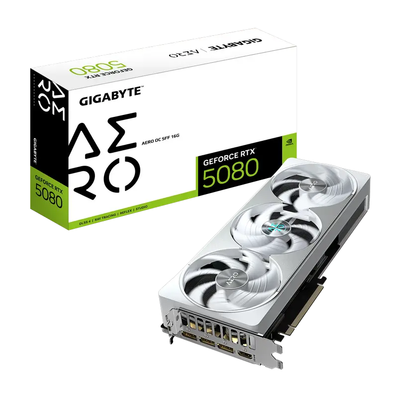 Видеокарта Gigabyte GV-N5080AERO OC-16GD, 16 ГБ GDDR7 256бит,процессоры ,оперативная память, ssd, M2, hdd, кейсы