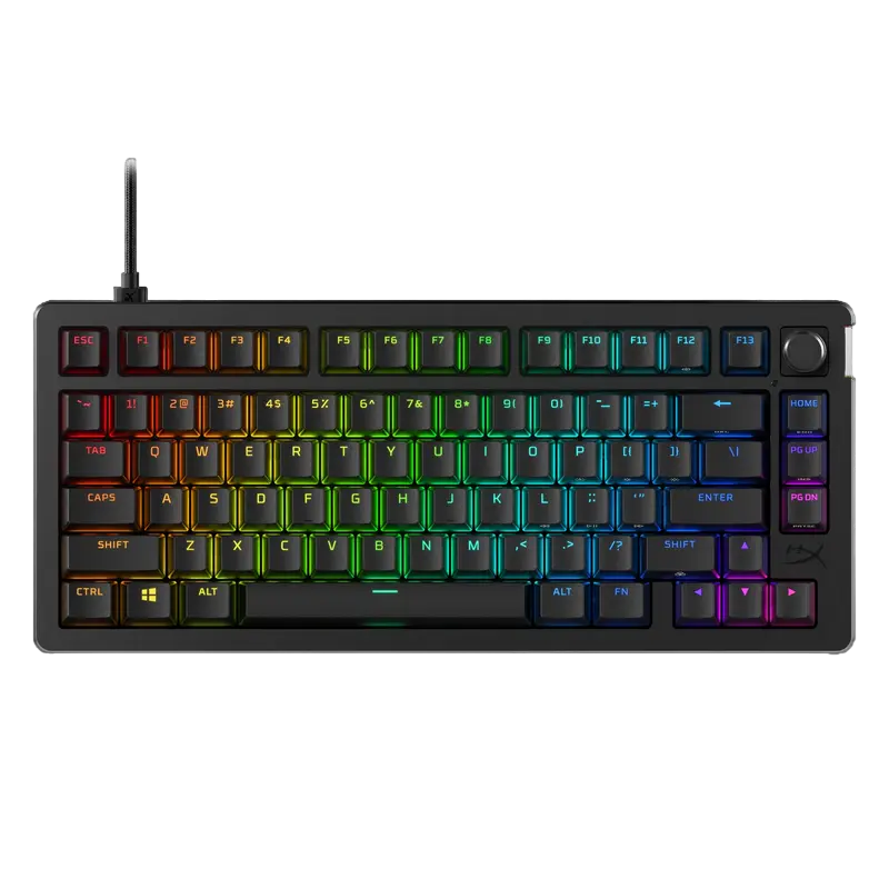 Клавиатура HyperX Alloy Rise 75, Проводное, Чёрный