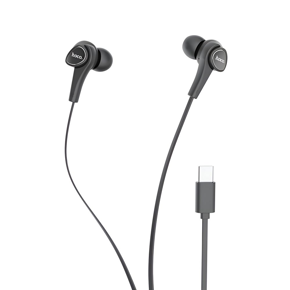 Hoco Earphones Type-C with Mic Passion M67, Black