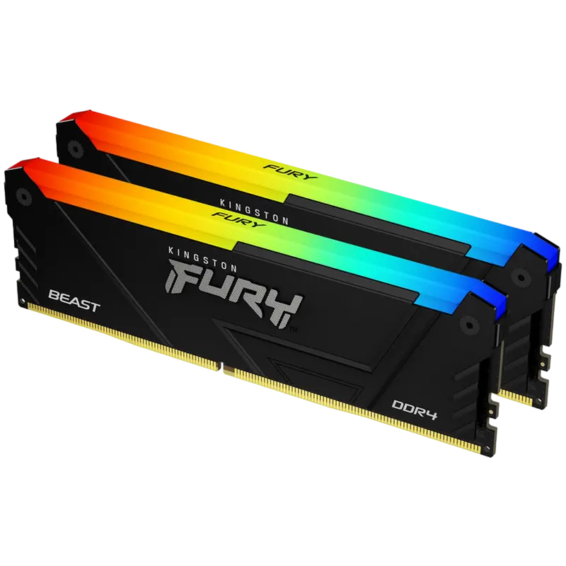 Оперативная память Kingston FURY Beast RGB, DDR4 SDRAM, 3600 МГц, 32 Гб, KF436C18BB2AK2/32