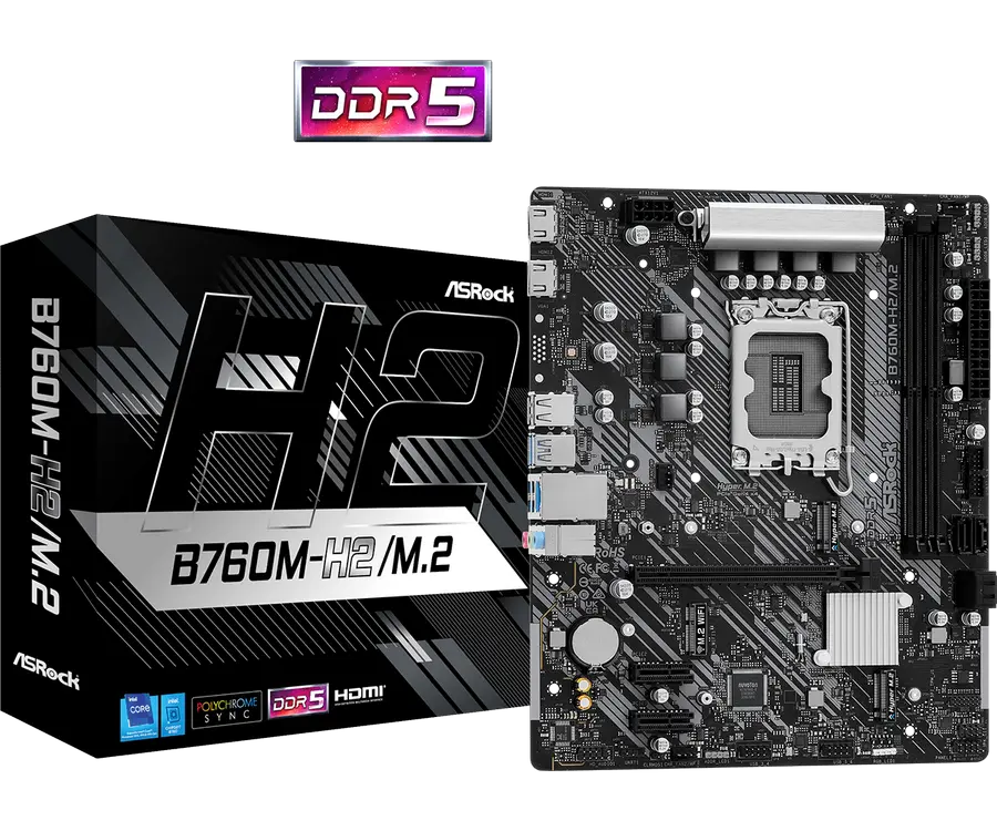 Материнская плата ASRock B760M-H2/M.2, LGA1700, Intel B760, Micro-ATX,процессоры ,оперативная память, ssd, M2, hdd, кейсы