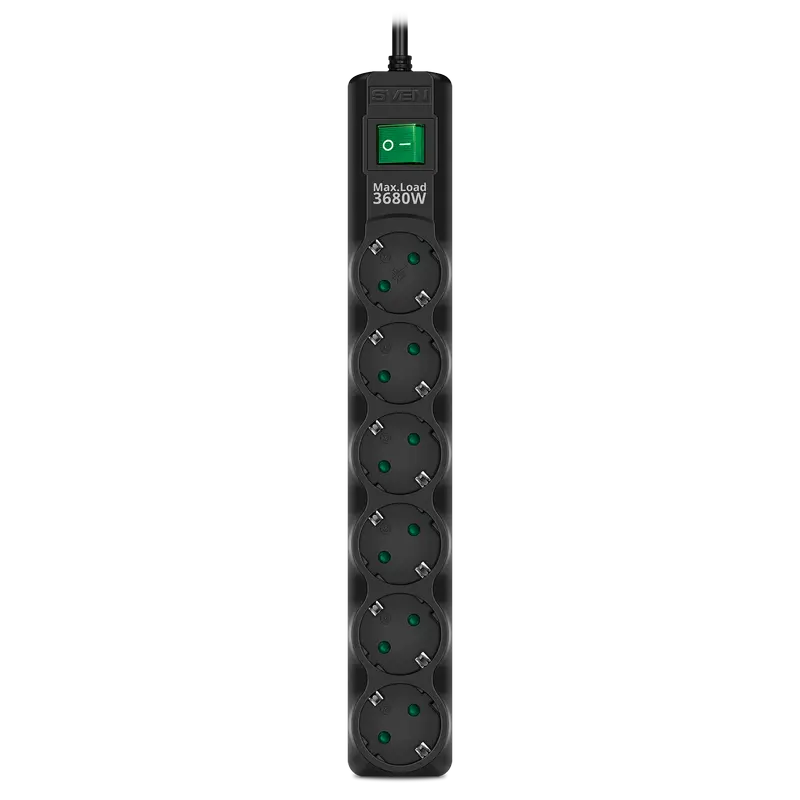 Сетевой фильтр SVEN SF-06E-16, 6 Розеток, 3м, Черный