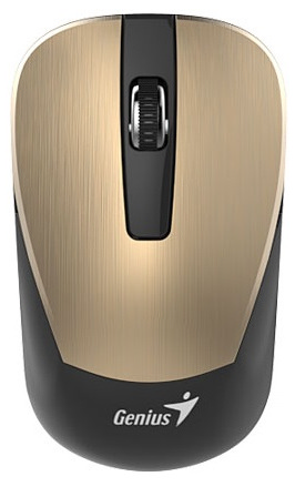 Wireless Mouse Genius NX-7015, 1200 dpi, 3 buttons, Ambidextrous, 57g, BlueEye, 1xAA, 2.4Ghz, Gold