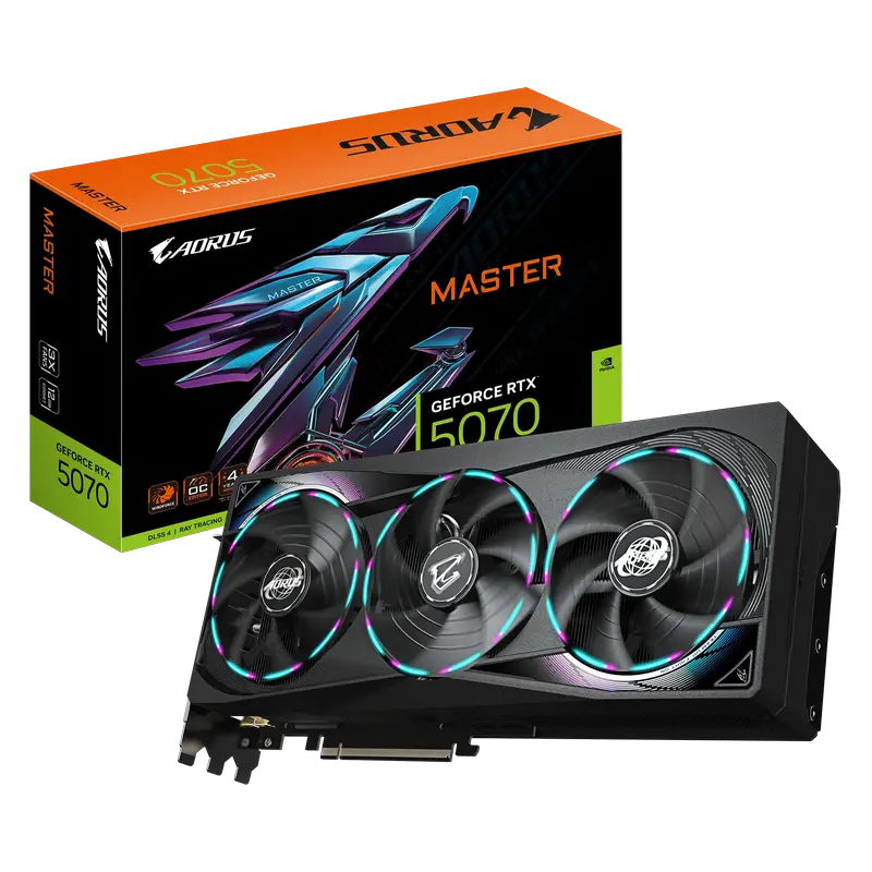 Видеокарта Gigabyte GV-N5070AORUS M-12GD, 12ГБ GDDR7 192бит,процессоры ,оперативная память, ssd, M2, hdd, кейсы