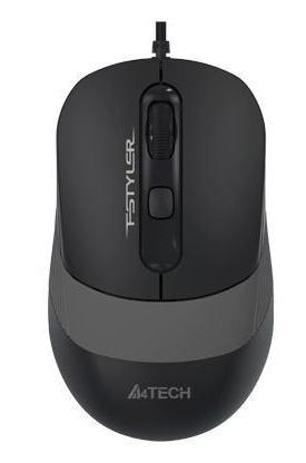 Mouse A4Tech FM10, 800-1600 dpi, 4 buttons, 108g, Ambidextrous, 4-Way Wheel, 1.5m, USB, Black/Grey
