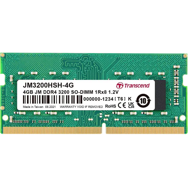 Оперативная память Transcend JM3200HSH-4G, DDR4 SDRAM, 3200 МГц, 4Гб,процессоры ,оперативная память, ssd, M2, hdd, кейсы