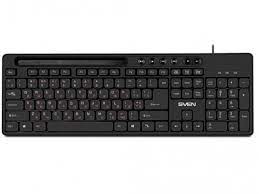 Keyboard SVEN KB-S302, Multimedia, Tray for smartphone, Black, USB, клавиатуры ,мышки ,веб камера ,коврики ,флешки , 16gb, 32gb,64gb,128gb,256gb,512,microsd,sd