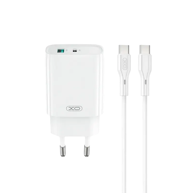 Зарядное устройство XO CE30 + USB-C, 30Вт, Белый