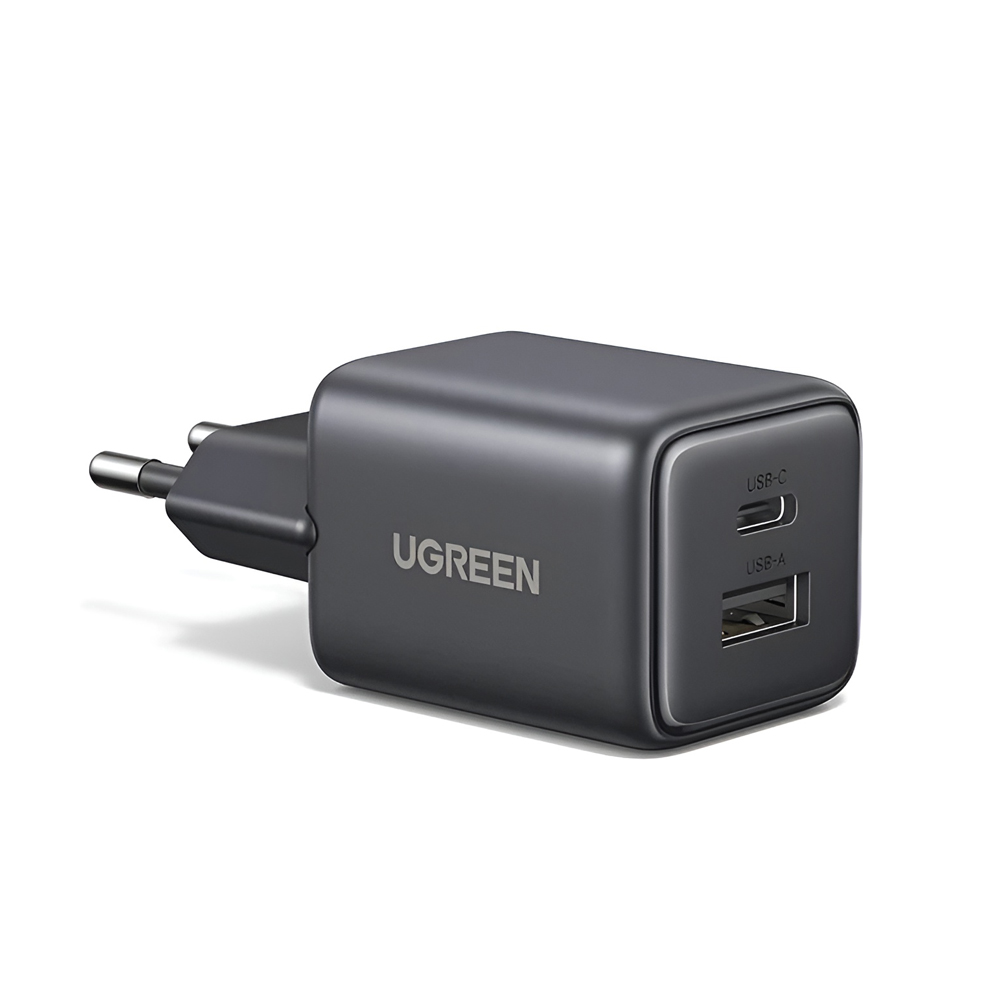 UGREEN Wall Charger GaN 1*USB-A, 1*Type-C, 20W QC3.0, X514, Black