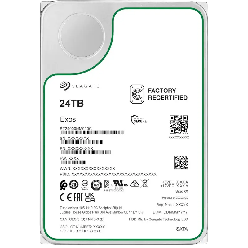 Жесткий диск Seagate Exos, 3.5", 24 TБ <ST24000NM000C-FR>