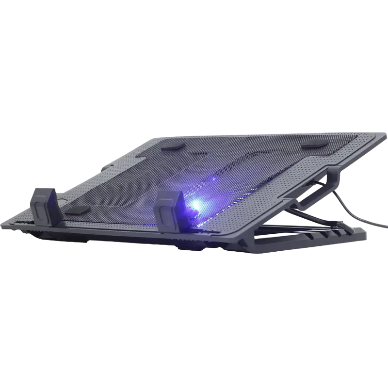 Охлаждающая подставка для ноутбука Gembird NBS-1F17T-01, 17", Чёрный, acer,asus,lenovo,hp,dell,планшеты,чехол для планшета, подставка для ноутбука, зарядка для ноутбука