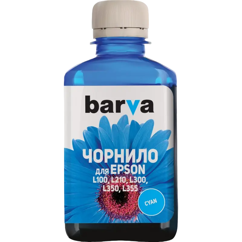 Контейнер с чернилами Barva PN-EL100N, 180мл, Голубой,бумага ,чернила, Opc, тонер, dvd, duracell, батарейки