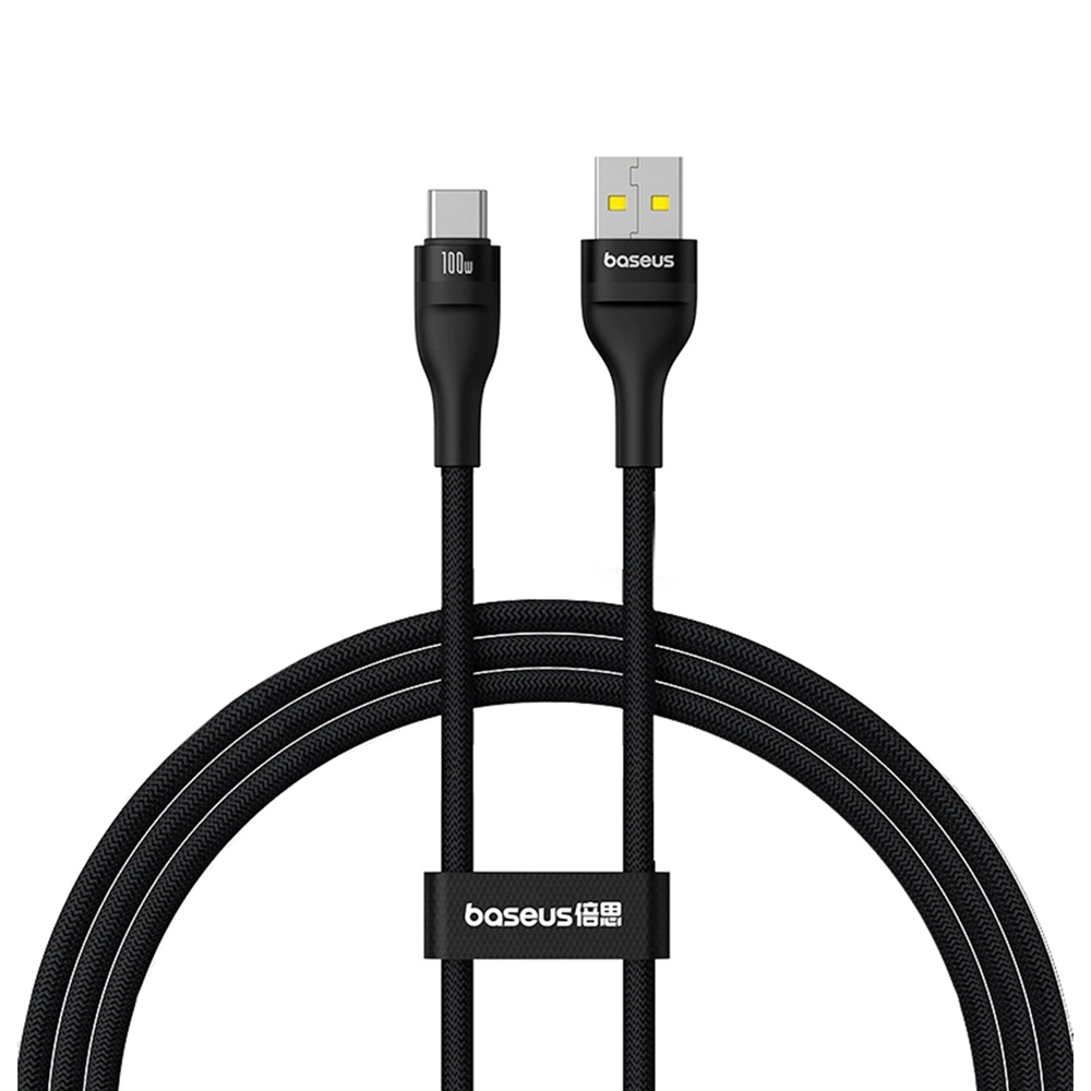 Baseus Cable 2 in 1 Type-C 100W 1m, Flash 2 Series, Cluster Black