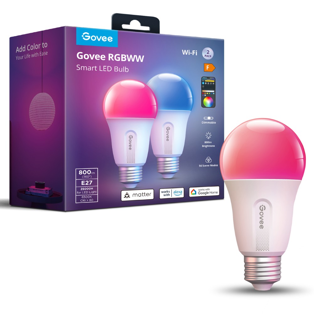 Умная светодиодная лампа GOVEE RGBWW (2 Pack) E27