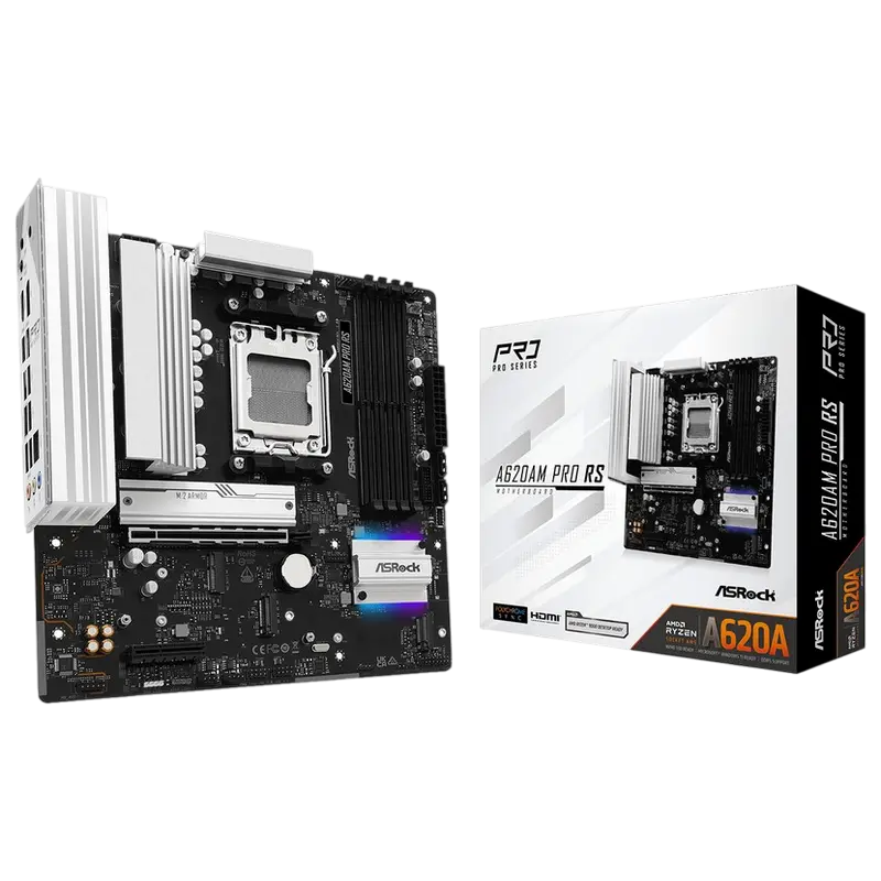 Материнская плата ASRock A620AM PRO RS, AM5, AMD A620A, Micro-ATX