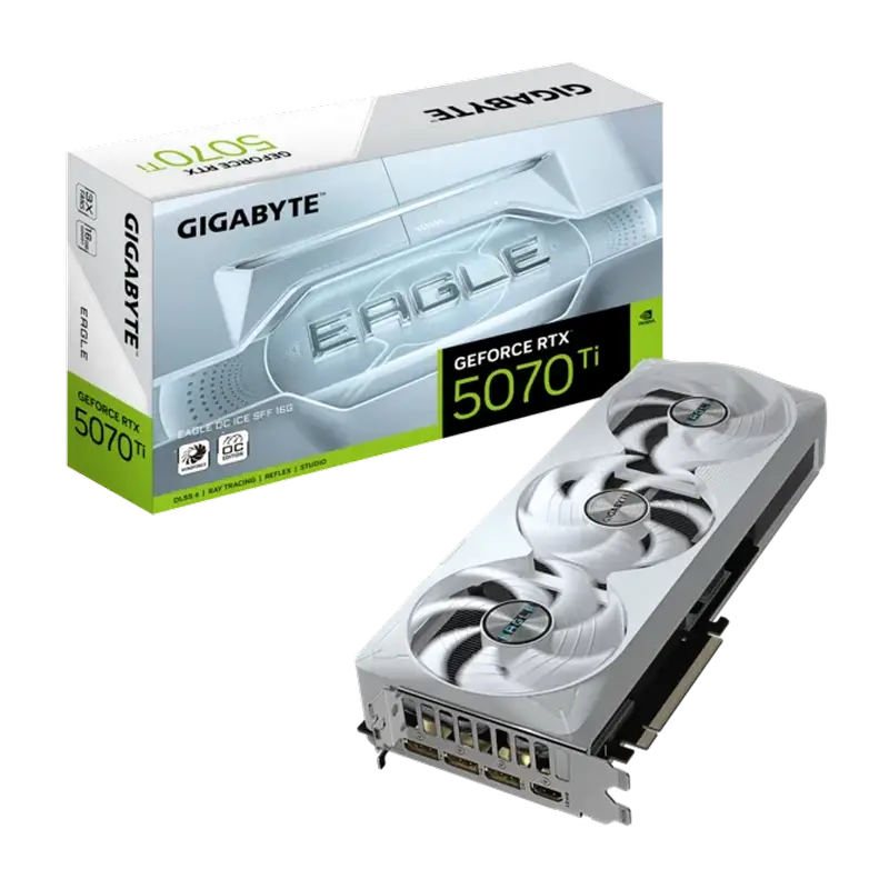Видеокарта Gigabyte GV-N507TEAGLEOC ICE-16GD, 16 ГБ GDDR7 256бит,процессоры ,оперативная память, ssd, M2, hdd, кейсы