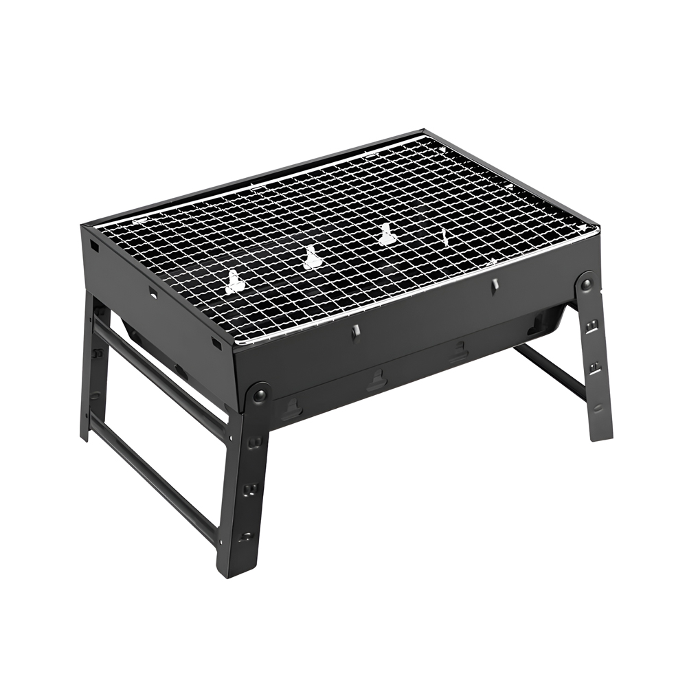 Outdoor Charcoal BBQ Grill, Large Steel TL372, Black