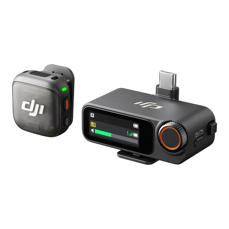 Портативный записывающий микрофон DJI Mic 3 (1 TX + 1 RX), Беспроводной, Черный