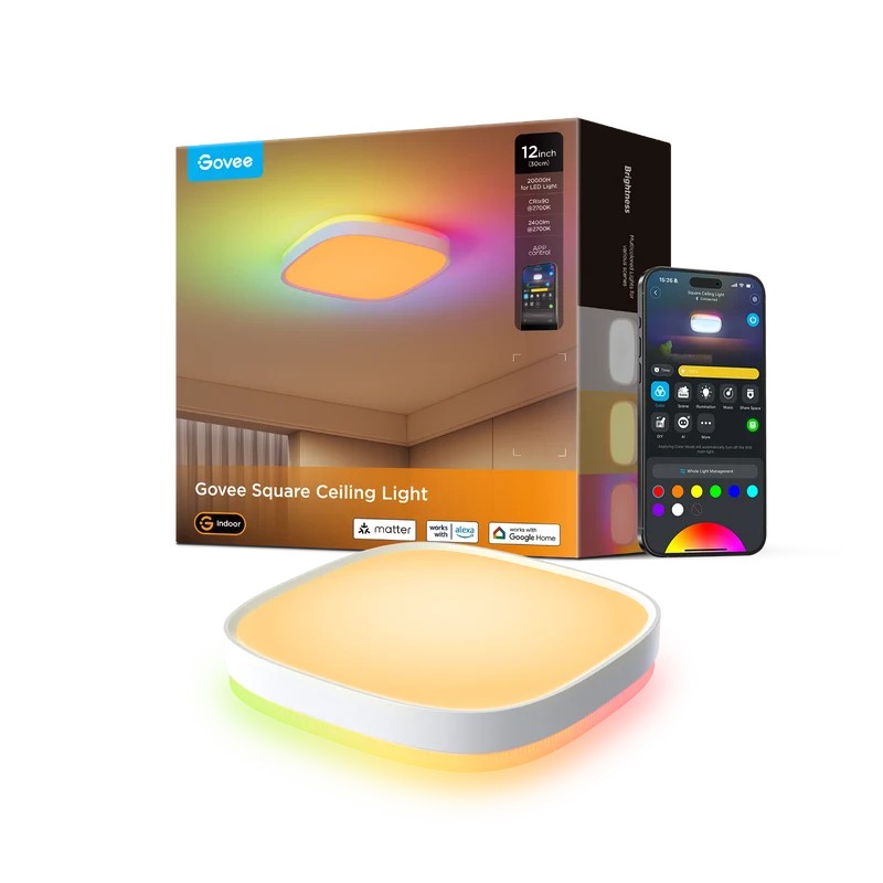 Умный потолочный светильник GOVEE Square 12” RGBWW + RGBIC