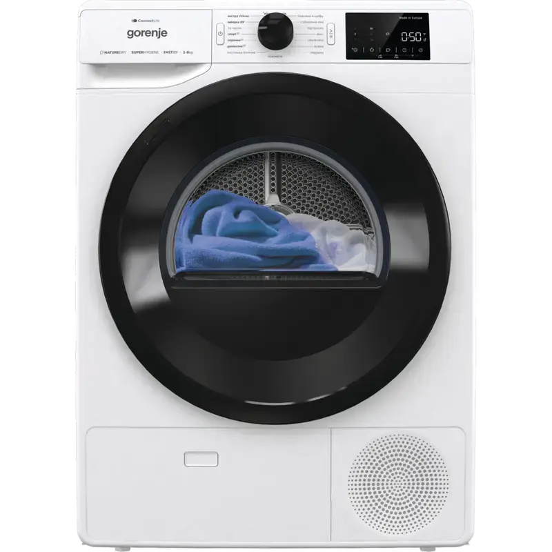 Сушильная машина Gorenje DPNE83GNLWIFI, 8кг, Белый