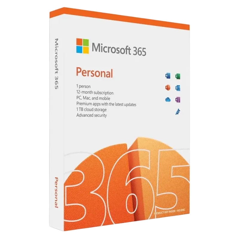 Office Pack Microsoft 365 PERSONAL English SUBS 1YR CENTRAL