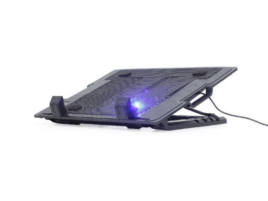 Notebook Cooling Pad Gembird NBS-1F17T01, up to 17'', 1x150 mm fan, Adjustable angle, LED, acer,asus,lenovo,hp,dell,планшеты,чехол для планшета, подставка для ноутбука, зарядка для ноутбука