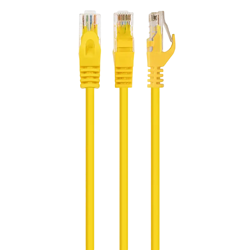 Патч-корд Cablexpert PP6U-0.5M/Y, Cat6 UTP, 0,5м, Жёлтый,usb ,micro ,iphone, 3.5, tupe-c, тюльпаны